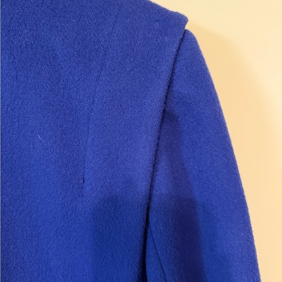 John Weitz Vintage Vibes 60s Inspired Sapphire Blue Wool Women's Pea Coat - Picture 12 of 16